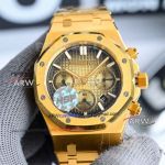 HBF Audemars Piguet Royal Oak Chronograph Smoked Yellow Gold Dial Replica Watch 